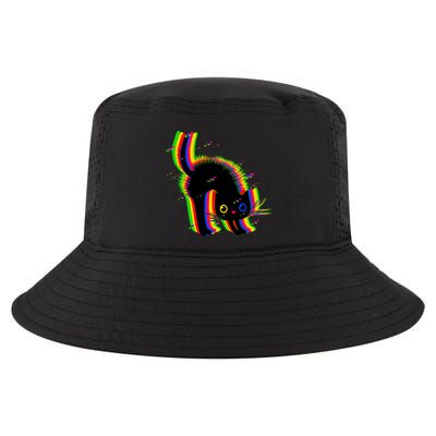 Funny Cute Colorful Glitch Cat Cool Comfort Performance Bucket Hat