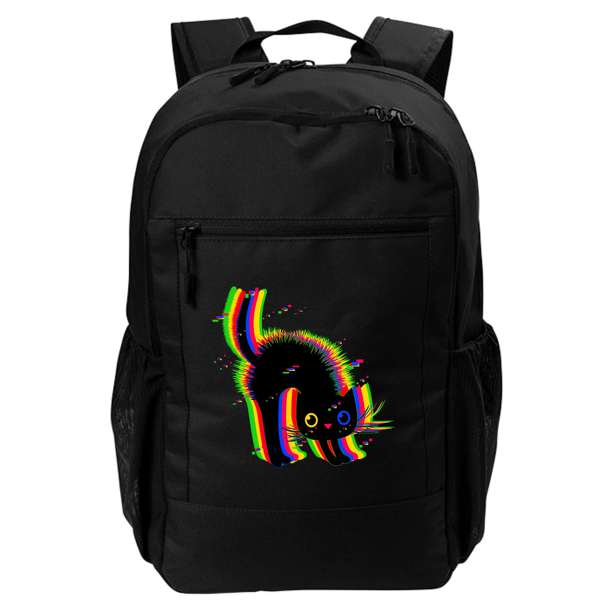 Funny Cute Colorful Glitch Cat Backpack
