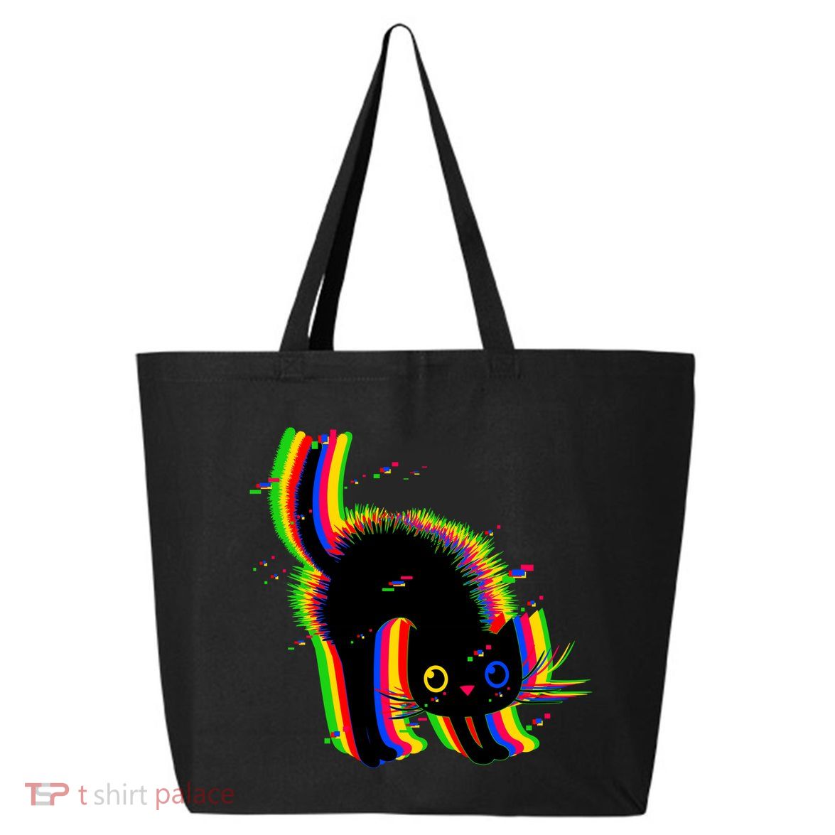 Funny Cute Colorful Glitch Cat 25L Jumbo Tote