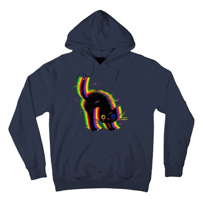 Funny Cute Colorful Glitch Cat Hoodie