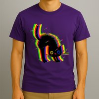 Funny Cute Colorful Glitch Cat T-Shirt