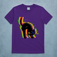 Funny Cute Colorful Glitch Cat T-Shirt