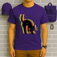 Funny Cute Colorful Glitch Cat T-Shirt