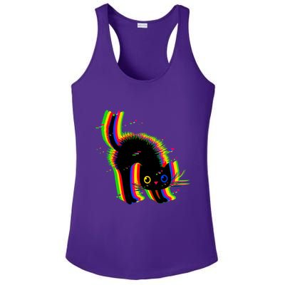 Funny Cute Colorful Glitch Cat Ladies PosiCharge Competitor Racerback Tank