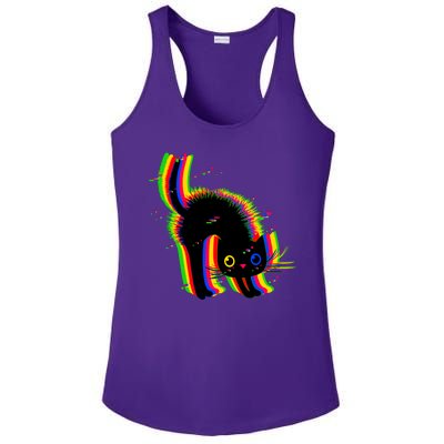 Funny Cute Colorful Glitch Cat Ladies PosiCharge Competitor Racerback Tank