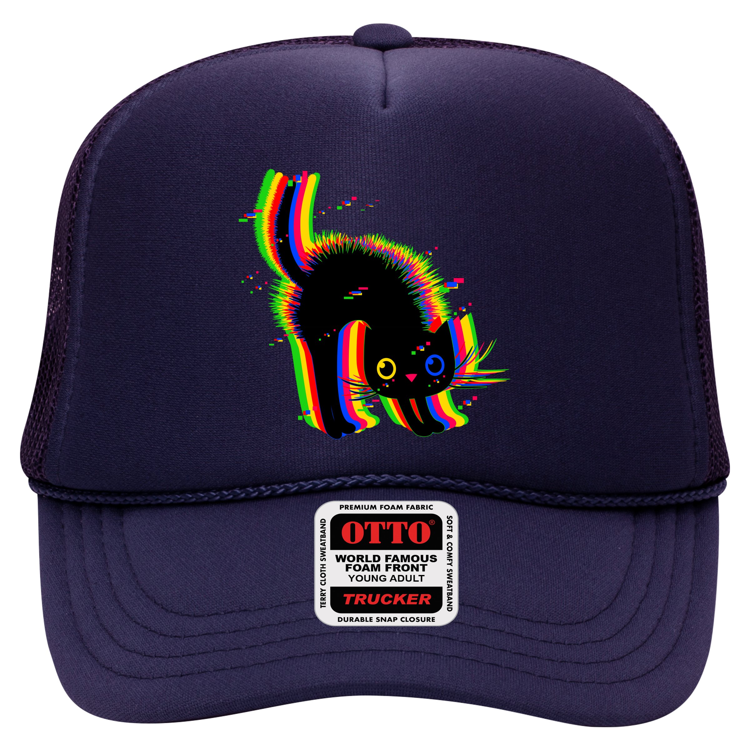 Funny Cute Colorful Glitch Cat Hat