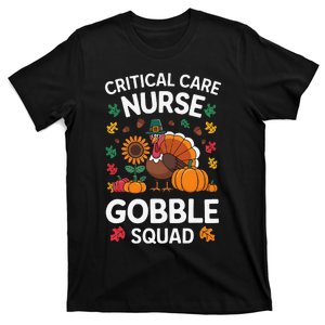 Funny Critical Care Nurese Gobble Squad Thanksgiving Fall T-Shirt