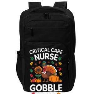 Funny Critical Care Nurese Gobble Squad Thanksgiving Fall Impact Tech Backpack