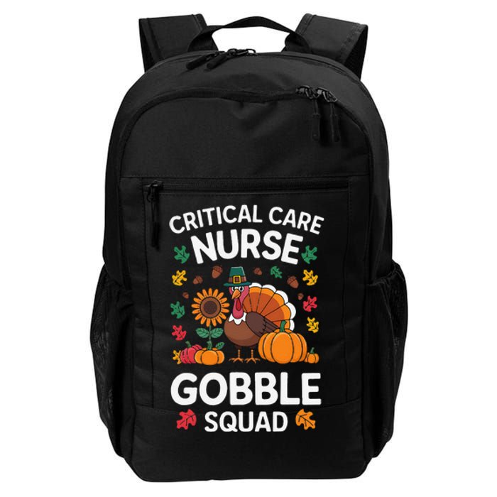 Funny Critical Care Nurese Gobble Squad Thanksgiving Fall Daily Commute Backpack