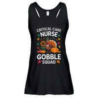 Funny Critical Care Nurese Gobble Squad Thanksgiving Fall Ladies Essential Flowy Tank