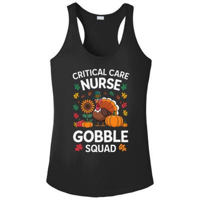 Funny Critical Care Nurese Gobble Squad Thanksgiving Fall Ladies PosiCharge Competitor Racerback Tank