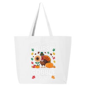 Funny Critical Care Nurese Gobble Squad Thanksgiving Fall 25L Jumbo Tote