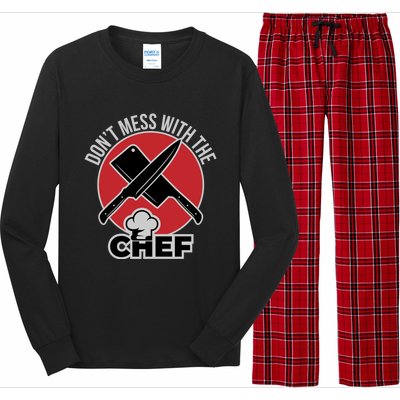 Funny Culinary Cook Dont Mess With The Chef Great Gift Long Sleeve Pajama Set