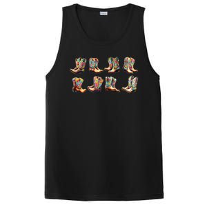 Floral Cowboy Cowgirl Boots PosiCharge Competitor Tank