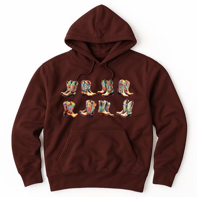 Floral Cowboy Cowgirl Boots Hoodie