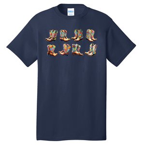 Floral Cowboy Cowgirl Boots Tall T-Shirt