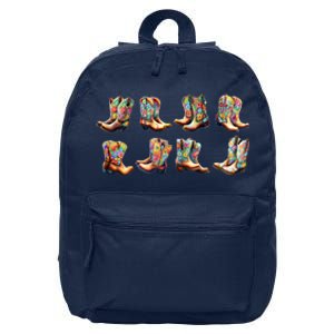 Floral Cowboy Cowgirl Boots 16 in Basic Backpack