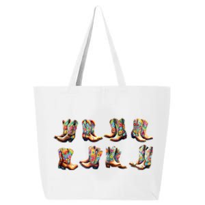 Floral Cowboy Cowgirl Boots 25L Jumbo Tote