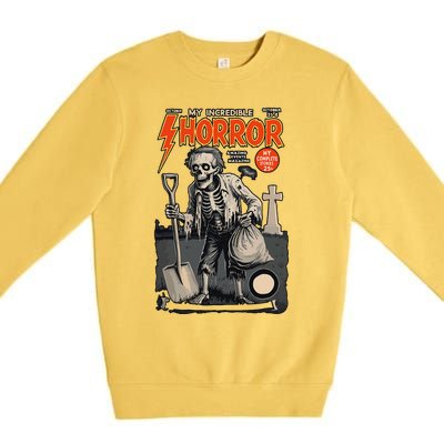 Funny Comic Cover Halloween Fancy Dress Premium Crewneck Sweatshirt