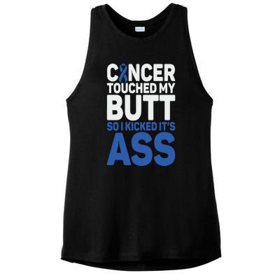 Funny Colon Cancer Survivor Cancer Awareness Ribbon Ladies PosiCharge Tri-Blend Wicking Tank