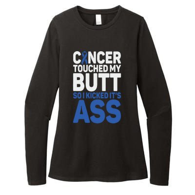 Funny Colon Cancer Survivor Cancer Awareness Ribbon Womens CVC Long Sleeve Shirt