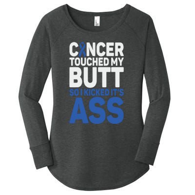 Funny Colon Cancer Survivor Cancer Awareness Ribbon Women's Perfect Tri Tunic Long Sleeve Shirt