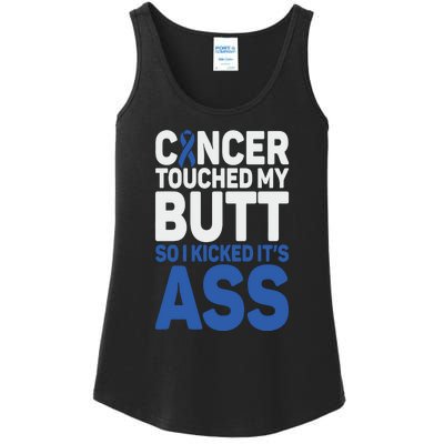 Funny Colon Cancer Survivor Cancer Awareness Ribbon Ladies Essential Tank