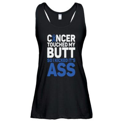 Funny Colon Cancer Survivor Cancer Awareness Ribbon Ladies Essential Flowy Tank