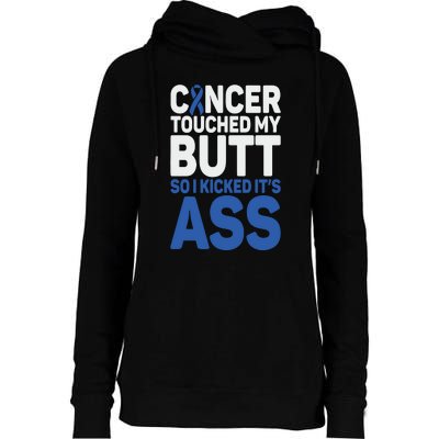 Funny Colon Cancer Survivor Cancer Awareness Ribbon Womens Funnel Neck Pullover Hood