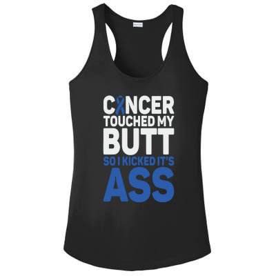 Funny Colon Cancer Survivor Cancer Awareness Ribbon Ladies PosiCharge Competitor Racerback Tank