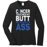 Funny Colon Cancer Survivor Cancer Awareness Ribbon Ladies Long Sleeve Shirt