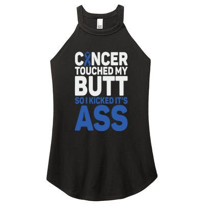 Funny Colon Cancer Survivor Cancer Awareness Ribbon Women's Perfect Tri Rocker Tank