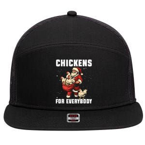 Funny Chicken Christmas Chicken Lover Xmas Day Santa Claus Gift 7 Panel Mesh Trucker Snapback Hat