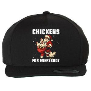 Funny Chicken Christmas Chicken Lover Xmas Day Santa Claus Gift Wool Snapback Cap