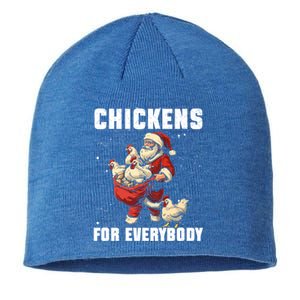 Funny Chicken Christmas Chicken Lover Xmas Day Santa Claus Gift Sustainable Beanie