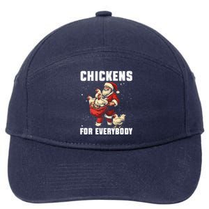 Funny Chicken Christmas Chicken Lover Xmas Day Santa Claus Gift 7-Panel Snapback Hat