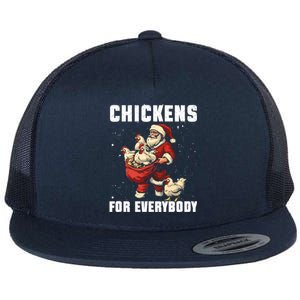 Funny Chicken Christmas Chicken Lover Xmas Day Santa Claus Gift Flat Bill Trucker Hat