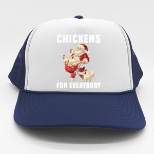 Funny Chicken Christmas Chicken Lover Xmas Day Santa Claus Gift Trucker Hat