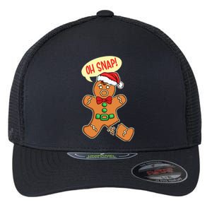 Funny Christmas Cookie Cookies OH SNAP Gingerbread Man Flexfit Unipanel Trucker Cap