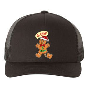 Funny Christmas Cookie Cookies OH SNAP Gingerbread Man Yupoong Adult 5-Panel Trucker Hat