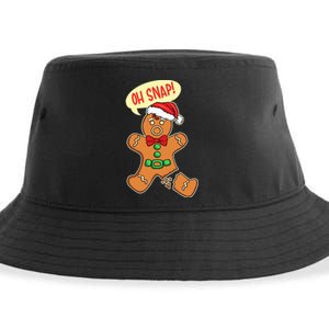 Funny Christmas Cookie Cookies OH SNAP Gingerbread Man Sustainable Bucket Hat