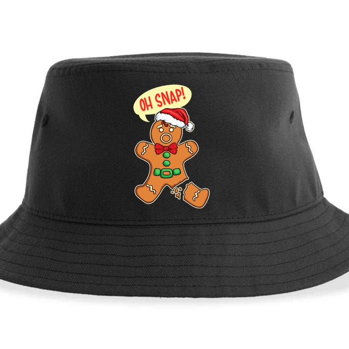 Funny Christmas Cookie Cookies OH SNAP Gingerbread Man Sustainable Bucket Hat