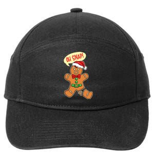 Funny Christmas Cookie Cookies OH SNAP Gingerbread Man 7-Panel Snapback Hat