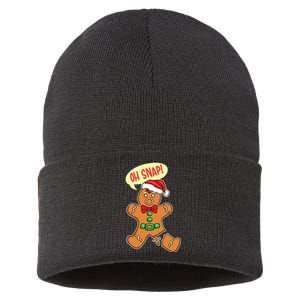 Funny Christmas Cookie Cookies OH SNAP Gingerbread Man Sustainable Knit Beanie