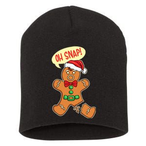 Funny Christmas Cookie Cookies OH SNAP Gingerbread Man Short Acrylic Beanie