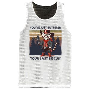 Funny Cowboy Cat YouVe Just Buttered Your Last Biscuit Mesh Reversible Basketball Jersey Tank