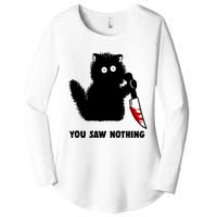 Funny Cat Cat Lovers You Saw Nothing Women's Perfect Tri Tunic Long Sleeve Shirt