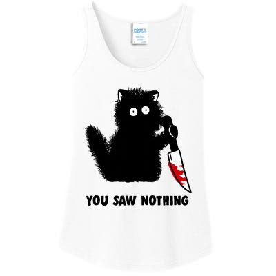 Funny Cat Cat Lovers You Saw Nothing Ladies Essential Tank