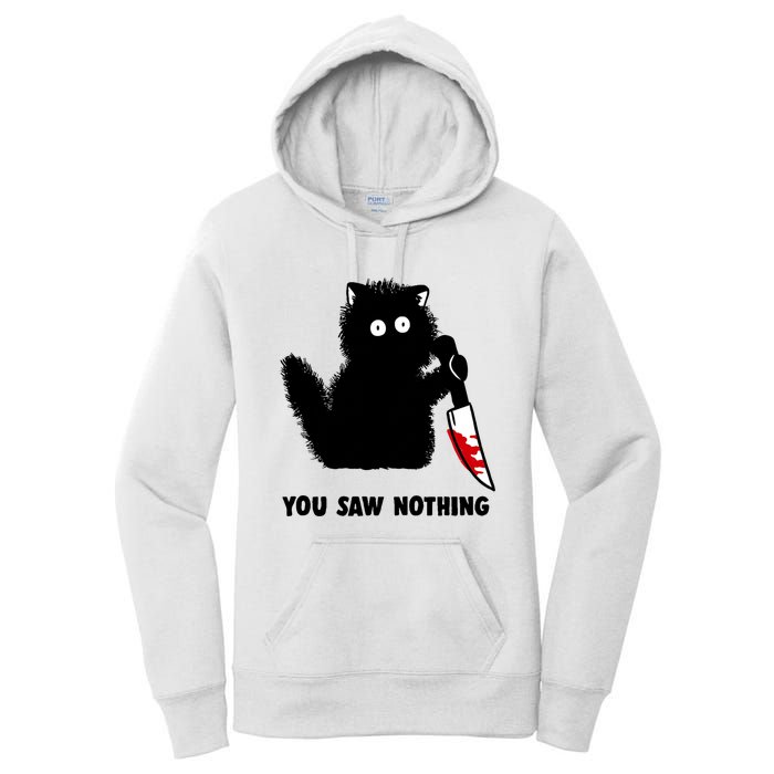 Funny Cat Cat Lovers You Saw Nothing Women's Pullover Hoodie