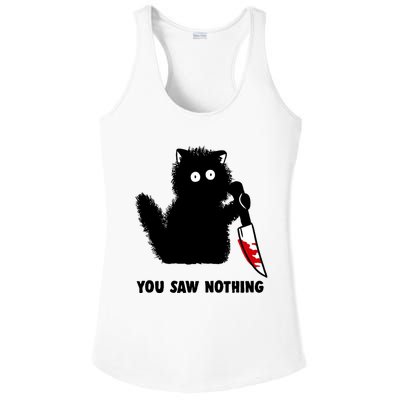 Funny Cat Cat Lovers You Saw Nothing Ladies PosiCharge Competitor Racerback Tank